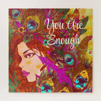 You Are Enough Abstract Art | Women with Feathers Jigsaw Puzzle