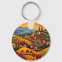 Painting of Tuscany in Autumn | Italy | Travel Art Keychain