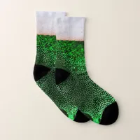 Frothy Head of Beer Funny Green Lager Bottle Socks