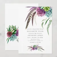 Mystical Boho Succulent Rehearsal Dinner Invitation