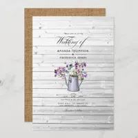 Rustic Country Garden Sweet Pea Floral Wedding Inv Invitation