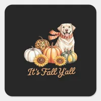 It’s Fall Y’all Dog Leopard Pumpkin Fall Creative  Square Sticker