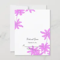 Pink Daisies Wedding Reception Place Card