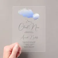 She’s on Cloud Nine Clear Bridal Shower Acrylic Invitations