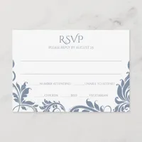 Majestic Leaves RSVP Postcard | Dusty Blue