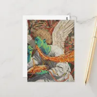 Messy Angel Alien Eating Spaghetti Postcard