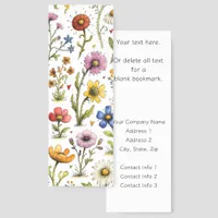Whimsical Abstract Flowers Business Promotional  Bookmarks