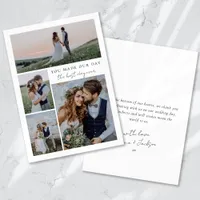 Calligraphy Script Multi Photo Wedding Thank You Card