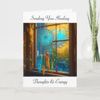 Healing Energy Dreamcatcher in Window | Get Well Card