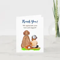 Baby Boy and Dog Baseball Themed Baby Shower  Thank You Card