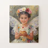 Pretty Little Fairy Girl holding a Cupcake Jigsaw Puzzle