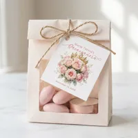 Watercolor Blush Pink Rose Gold Tiara Quinceañera Favor Tags