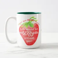 Love You Berry Much Strawberry Sweet Valentines Two-Tone Coffee Mug