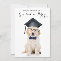 Personalized Cute Puppy Dog Graduate Graduation Invitation