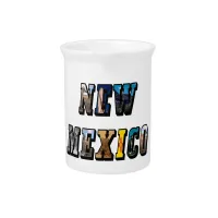 New Mexico Picture Text Beverage Pitcher