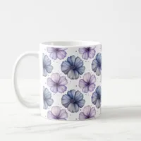 Floral Watercolor Pattern Lavender and Blue Coffee Mug