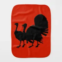 Silhouette of Turkeys Baby Burp Cloth