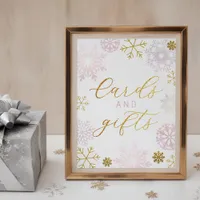 Winter Wonderland Cards and Gifts Sign - Pink