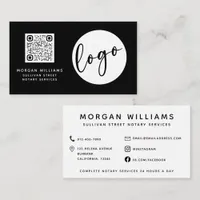 Professional Modern Minimalist Logo Qr Code  Business Card