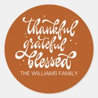 Elegant Fall Autumn Friendsgiving Thanksgiving Classic Round Sticker