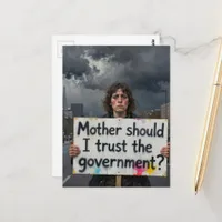 Mother should I trust the government? protest lady Postcard