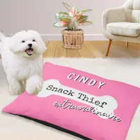 Funny Snack Thief Extraordinaire Dog Humor Pink Pet Bed