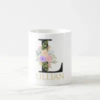 Watercolor Floral Monogram Coffee Mug