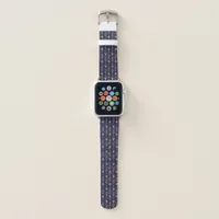 Chic Navy Blue and Rose Gold Foil Tribal Arrows Apple Watch Band