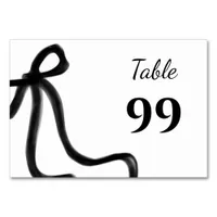 Simple Elegant Minimalist Black Bow Table Number