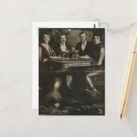 Mermaid Party Fantasy Faux Vintage Photography Postcard