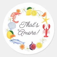 That’s Amore Mediterranean Coastal Bridal Shower Classic Round Sticker