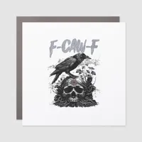 Funny F-Caw-F Crow Funny Halloween Retro Classic Car Magnet