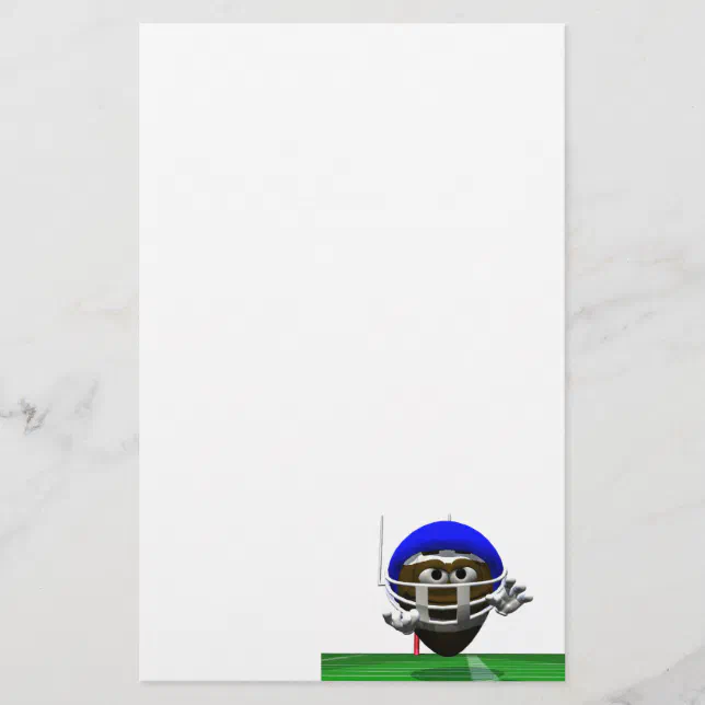 Funny Cartoon Football in a Helmet Stationery