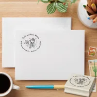 Cool Easter Bunny Return Address  Rubber Stamp