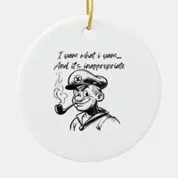 I Yam What I Yam Sweet Potato Thanksgiving Sloth Ceramic Ornament