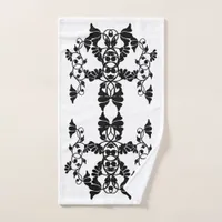 Black and White Victorian Embellishing Flowers Bath Towel Set