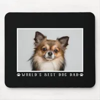 World's Best Dog Dad Paw Prints Photo on Black Mouse Pad