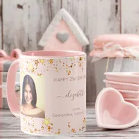 Birthday custom photo rose gold best friends mug