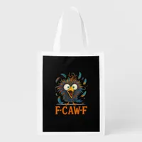 F-Caw-F Funny Messy Chicken Bird Rooster F-Caw-F M Grocery Bag