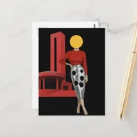 Surreal Woman With the Yellow Circle For A Head  Postcard