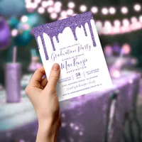 BUDGET Purple Glitter Drips Graduation Party