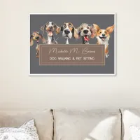 Funny Puppy Dog Walker Groomer Pet Care Modern Poster