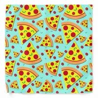 Colorful Emoji Pizza Slices Modern Food Pattern Bandana