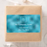 Aqua sea blue business logo return address label