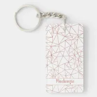 Girly Rose Gold Geometric Copper Polygon Photo Keychain