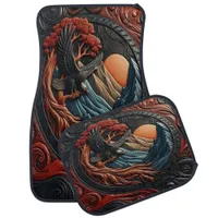 Leather-look Eagle Nature Scene Car Floor Mat