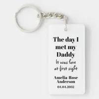The Day I Met My Daddy Photo Keepsake Keychain