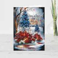 Whitehouse Red White Blue Christmas Trees  Card