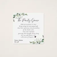 BUDGET Eucalyptus Bridal Shower Panty Game Card