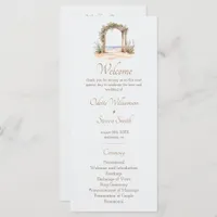 Watercolor Beach Arch Minimalist Wedding Program